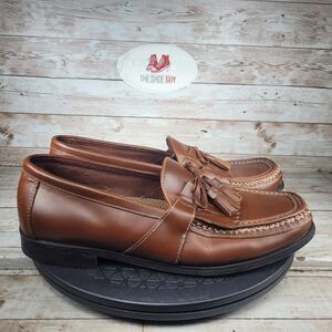 Johnston & Murphy Loafers Men's Size 10 Brown Leather Kiltie Tassel Slip On